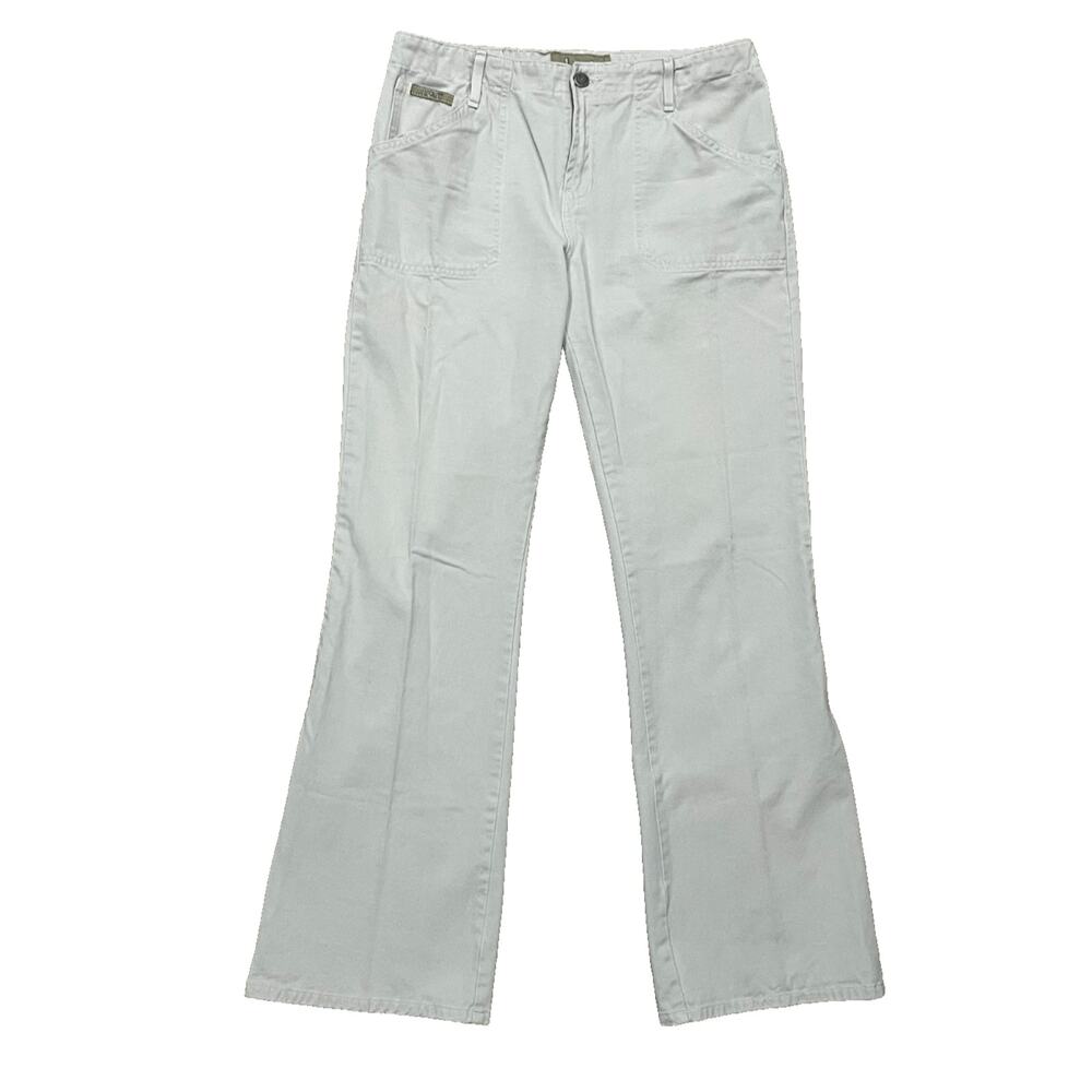 L.E.I. Y2K Womens Beige Pants Size 11 Khaki Canvas Cotton Wide Leg Flare LEI tan